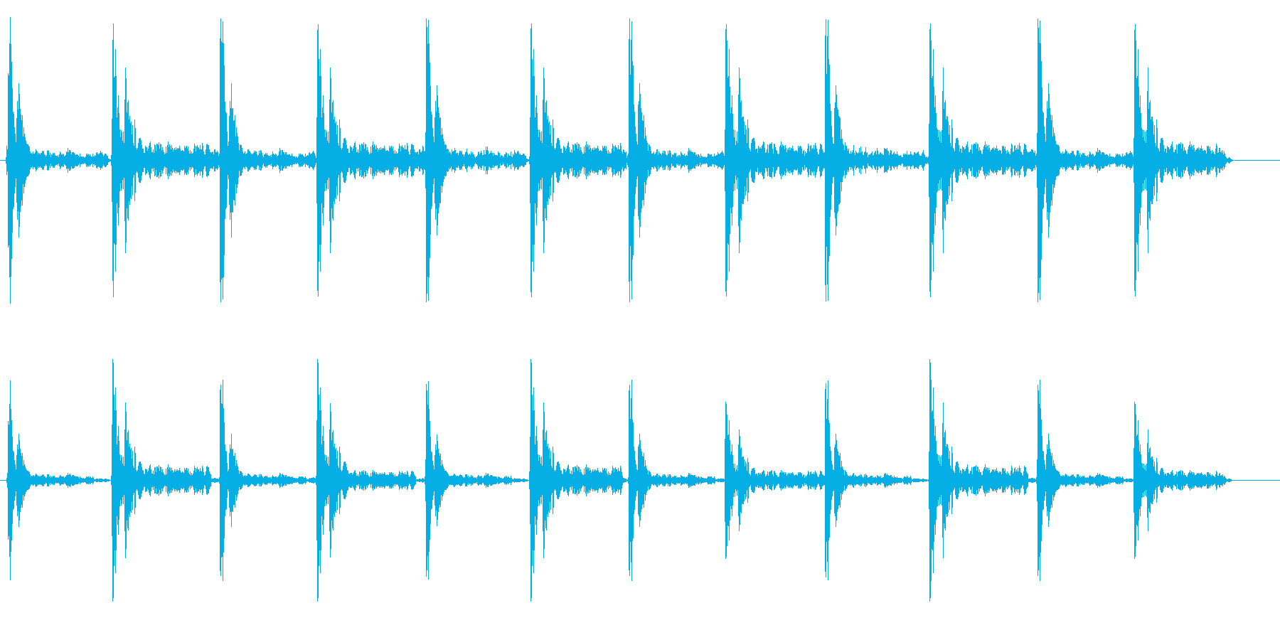カタカタ(下駄の音)の再生済みの波形