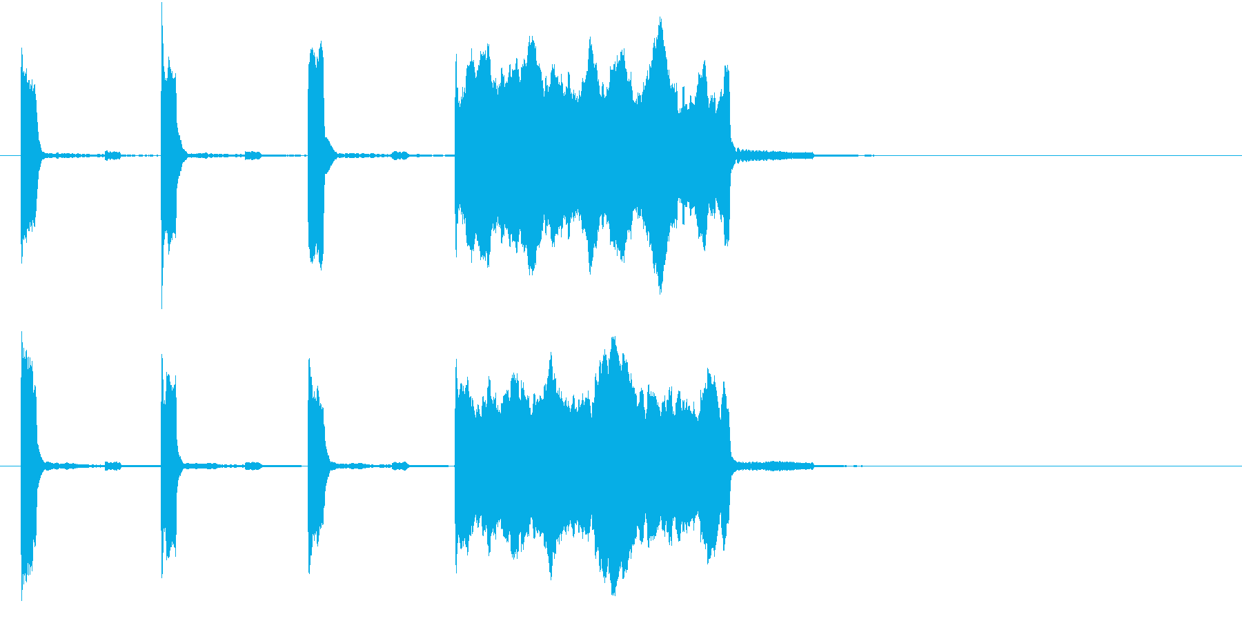 高音の時報(ピッピッピッピー)の再生済みの波形