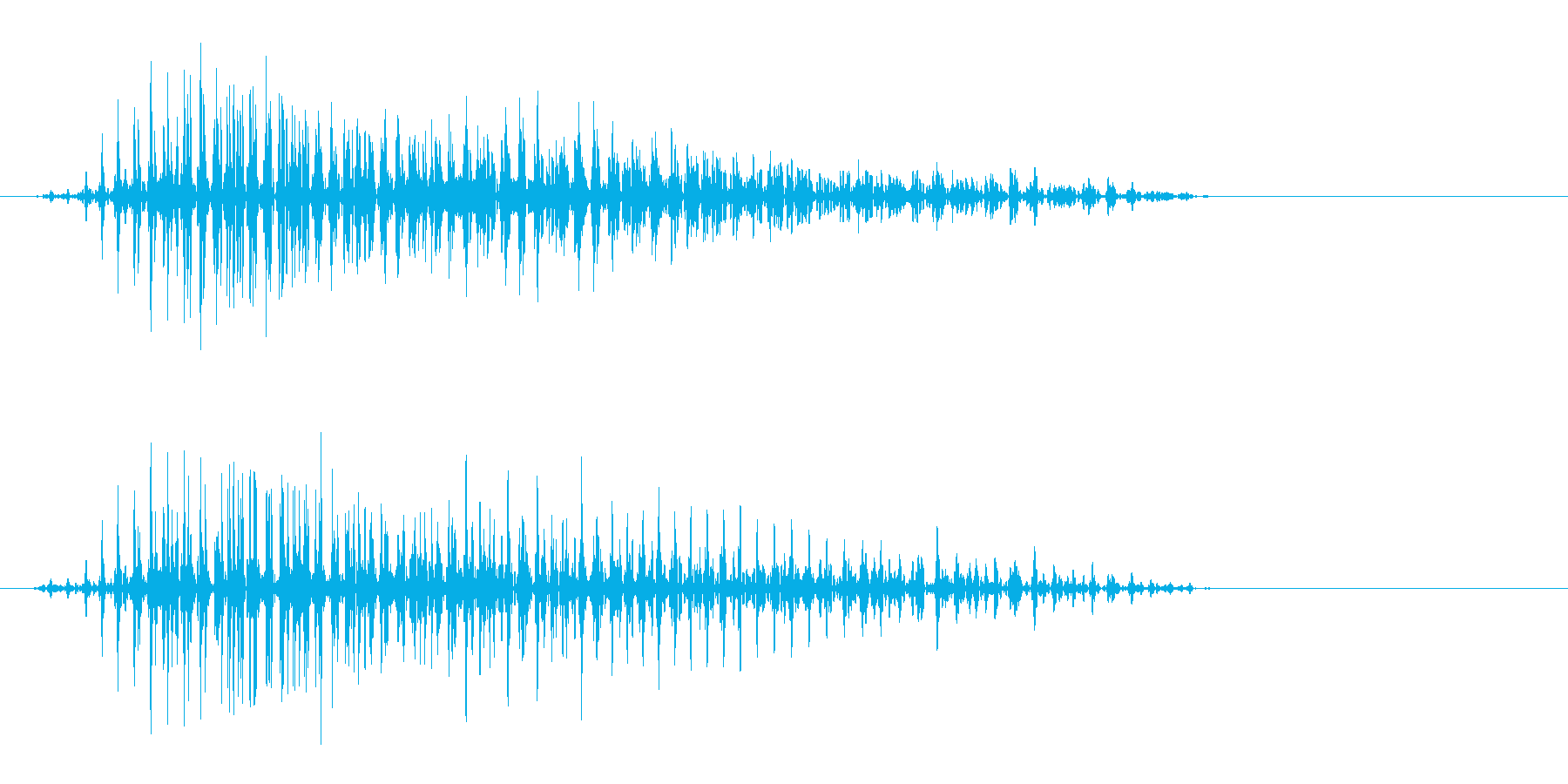 ヴゥン(上から下へ落ちる決定音)の再生済みの波形