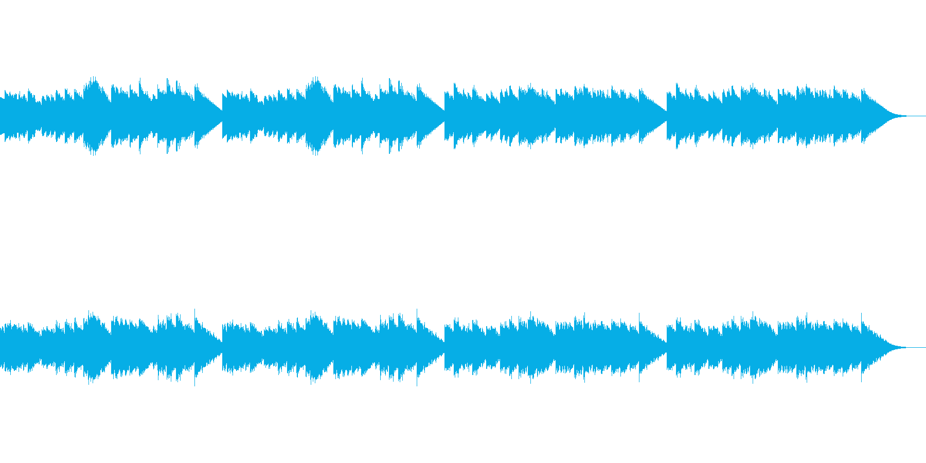 ほのぼのとした雰囲気のオルゴール風の曲の再生済みの波形