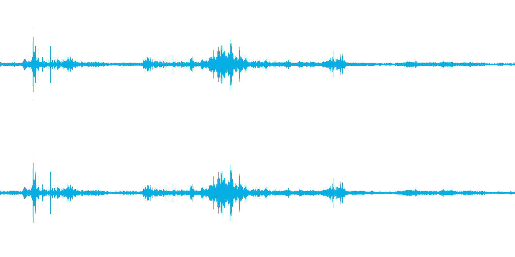 【生音】雷2 - 風と雷と通行音 「ざ…の再生済みの波形