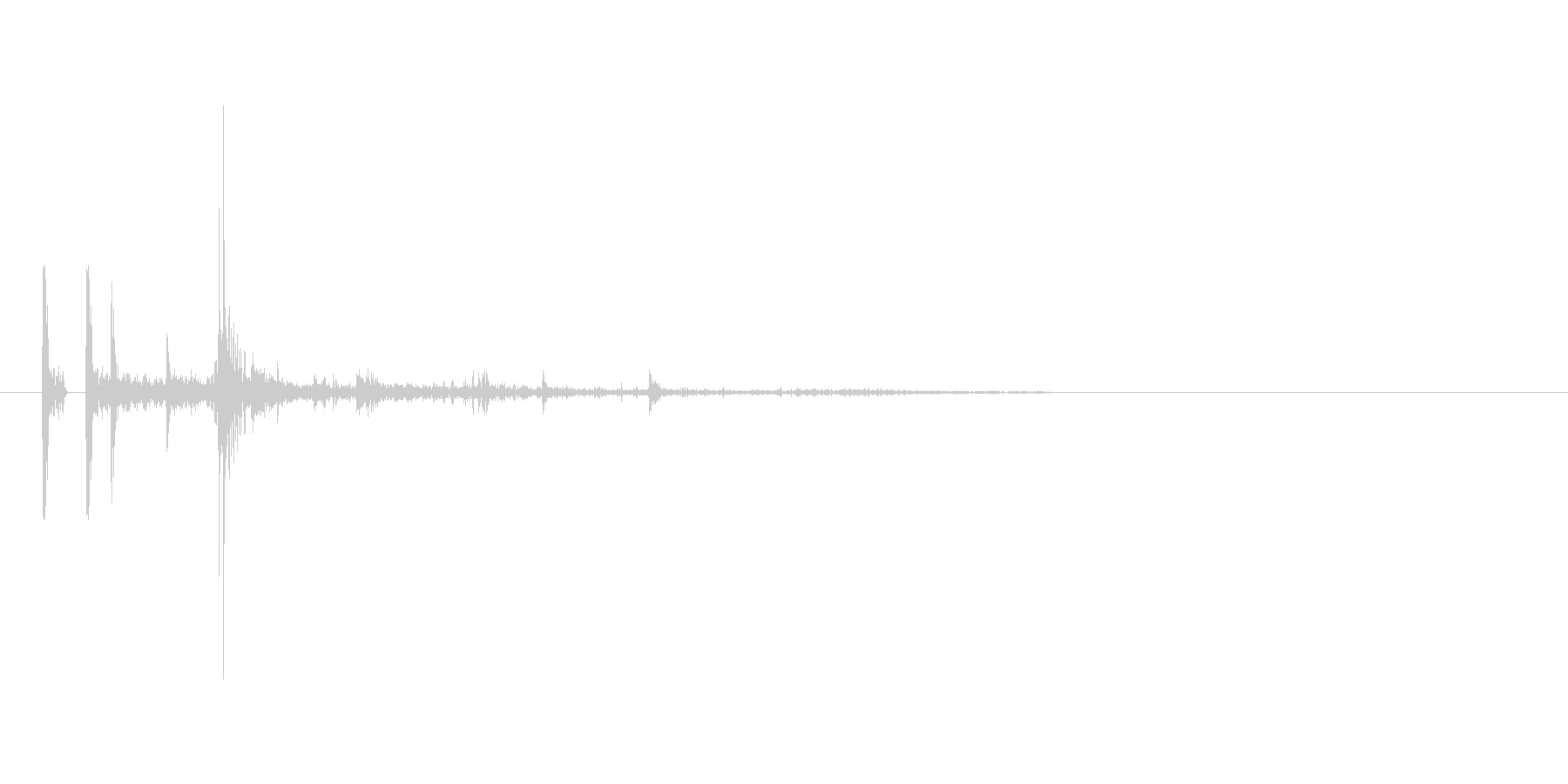 鎧を着ている人の足音。の未再生の波形