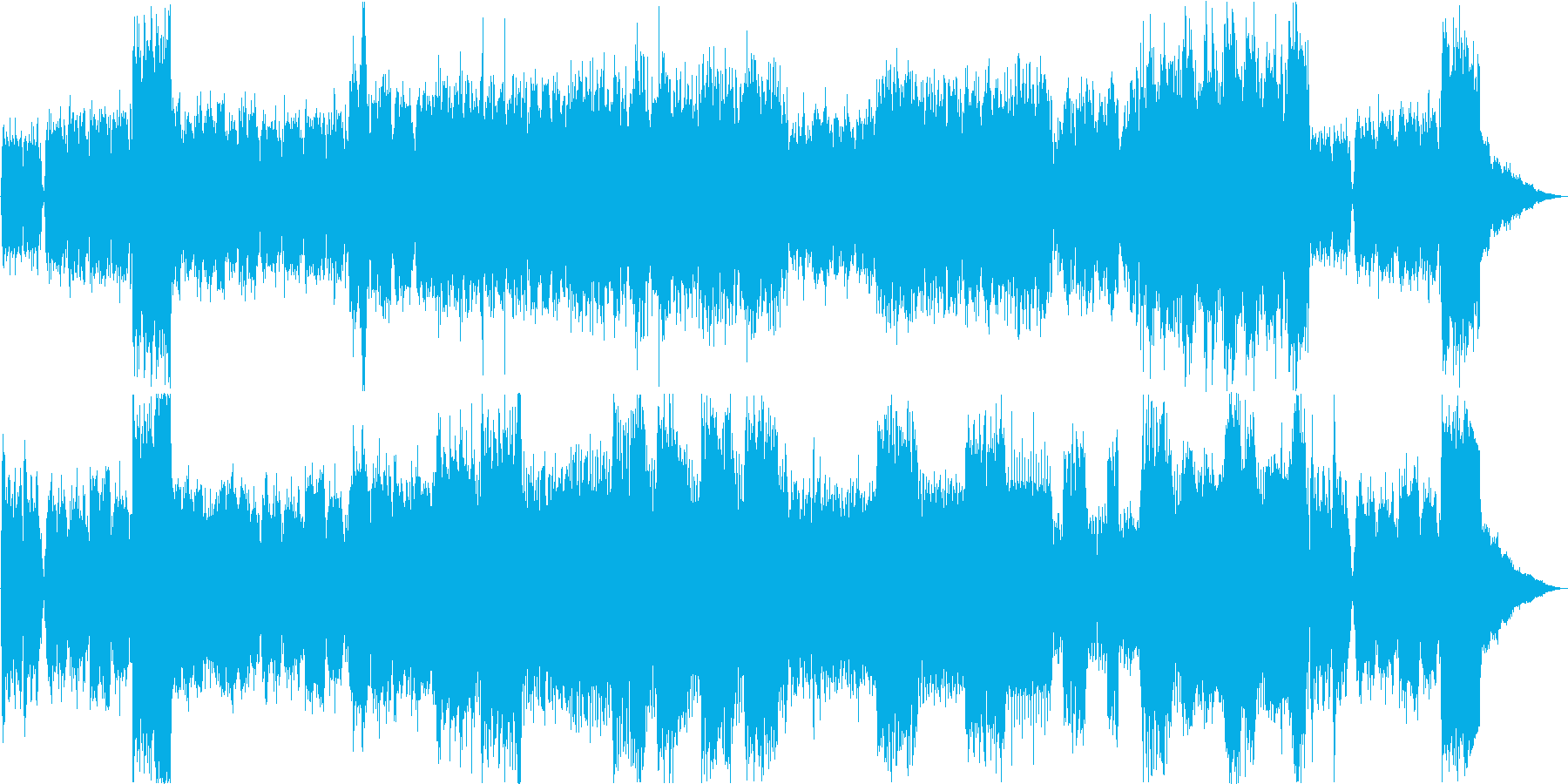 楽しく忙しい場面をイメージした楽曲の再生済みの波形
