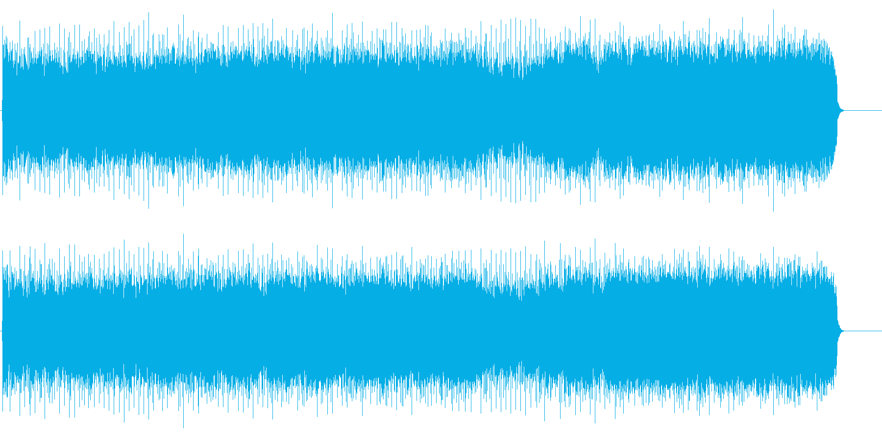 躍動感とスピード感の溢れる曲の再生済みの波形