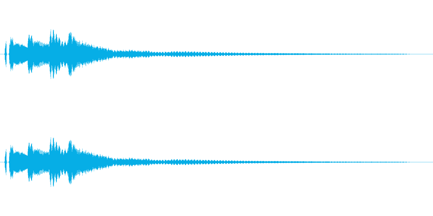 ピアノ。ホラーの発見音など。の再生済みの波形