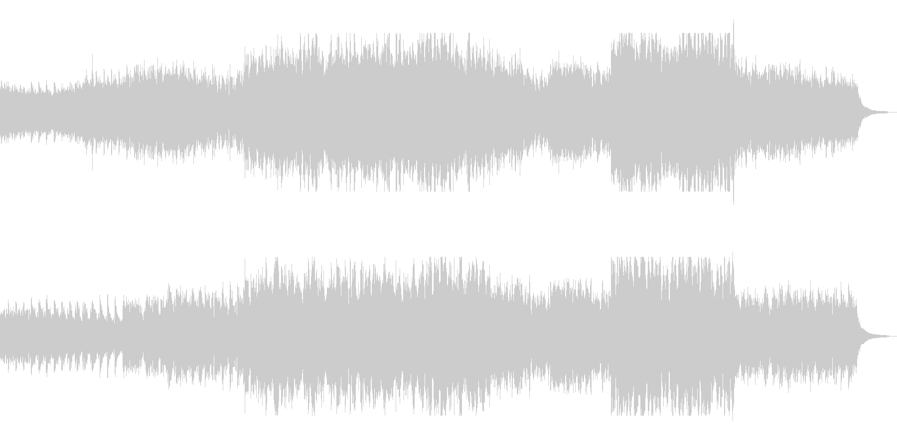 静かな中にも前向きさを感じられる曲の未再生の波形