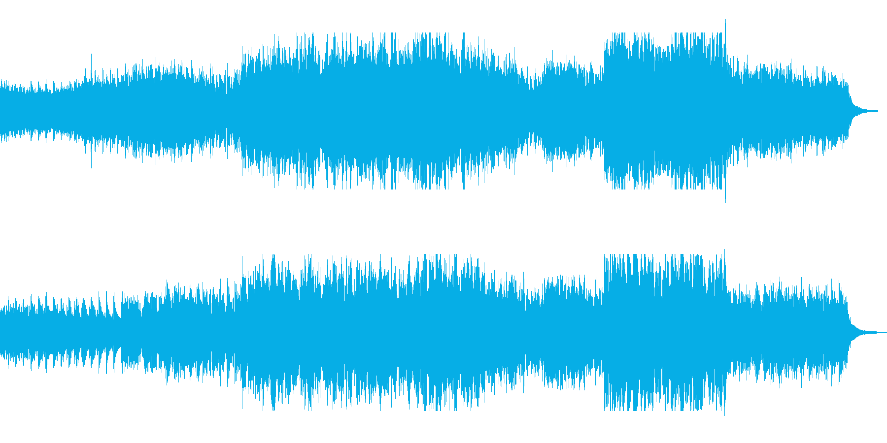 静かな中にも前向きさを感じられる曲の再生済みの波形