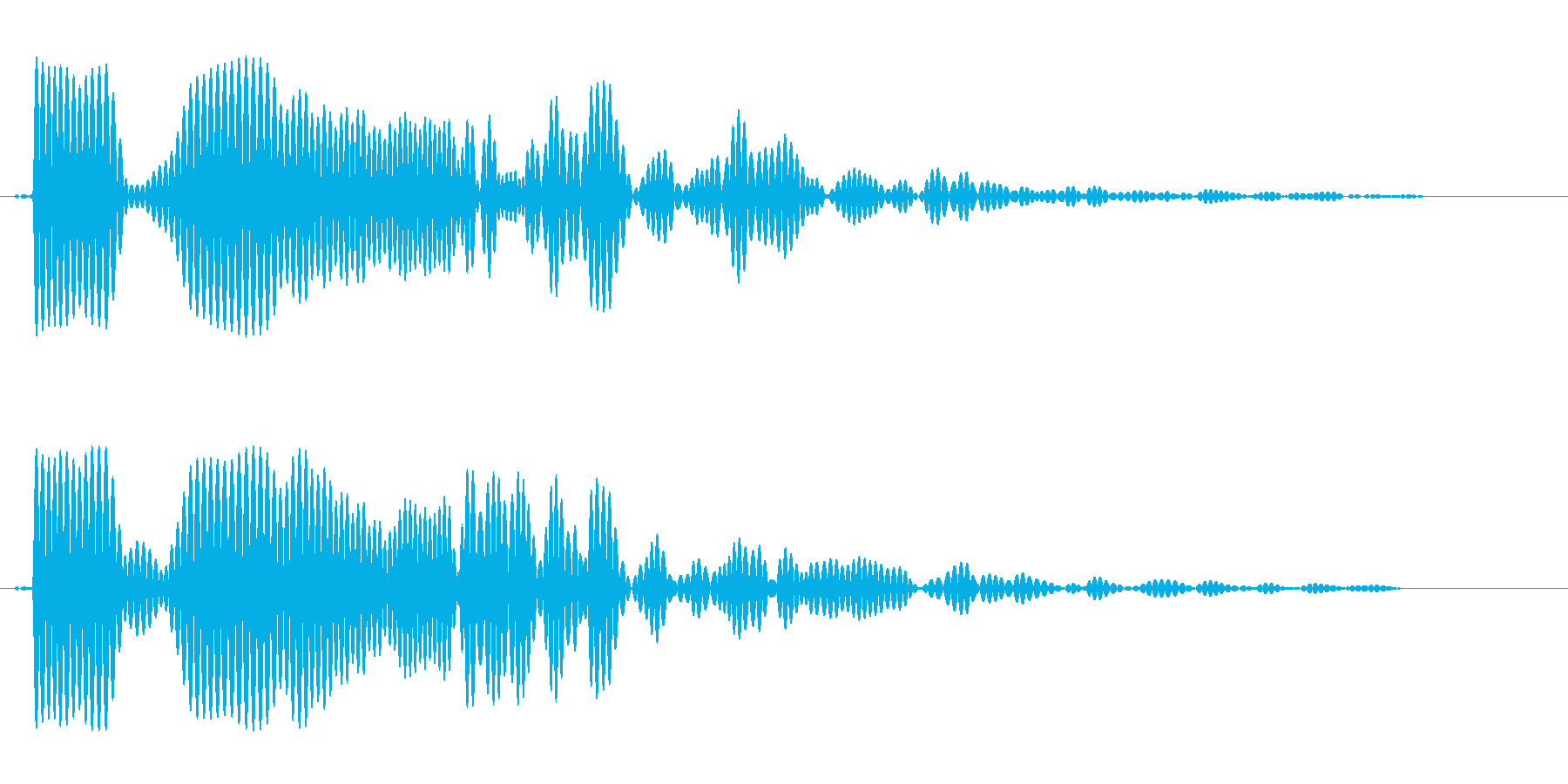ドボーンと小さく響く効果音の再生済みの波形