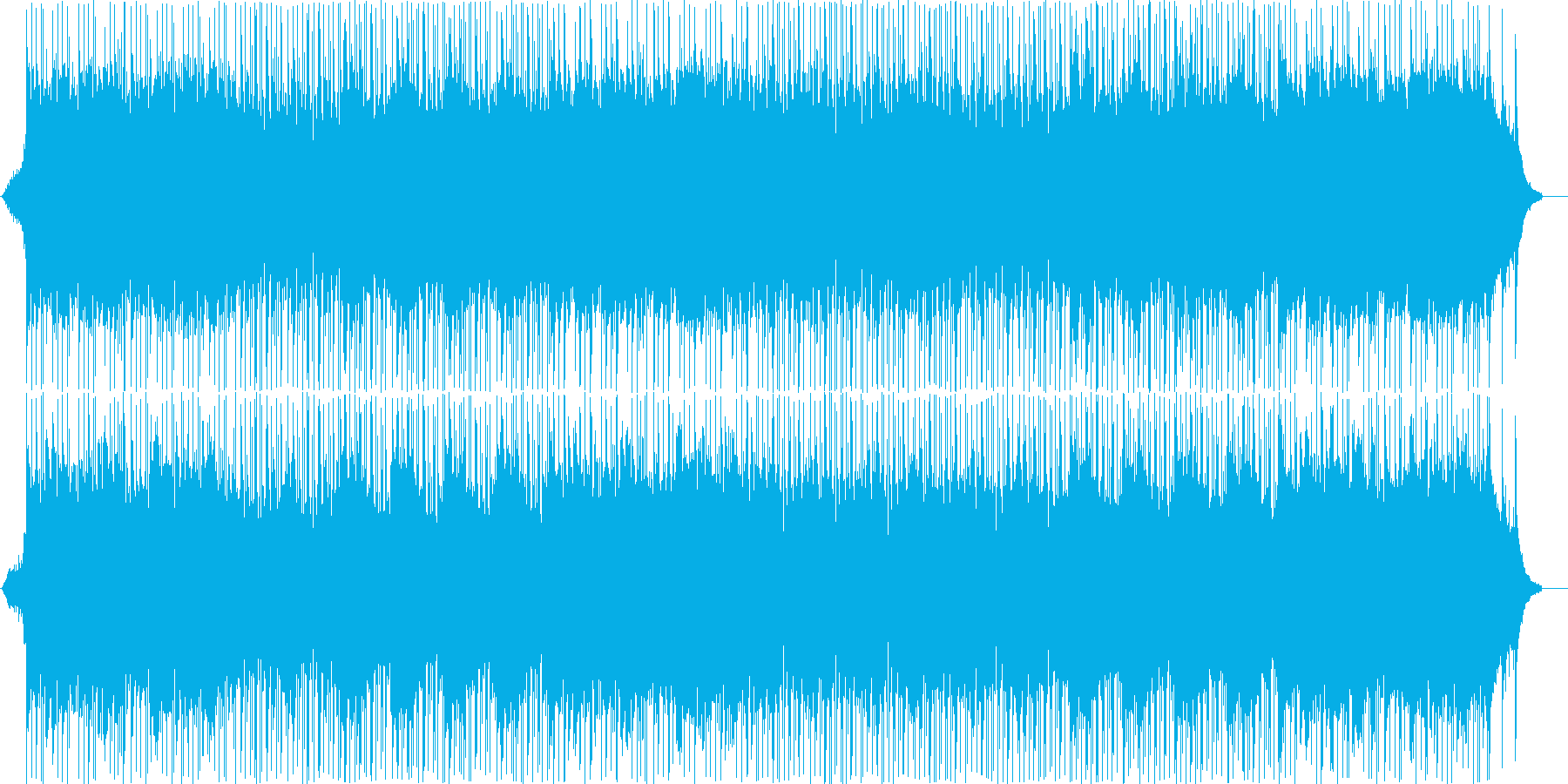 メタル風ギターサウンドと和楽器の曲の再生済みの波形