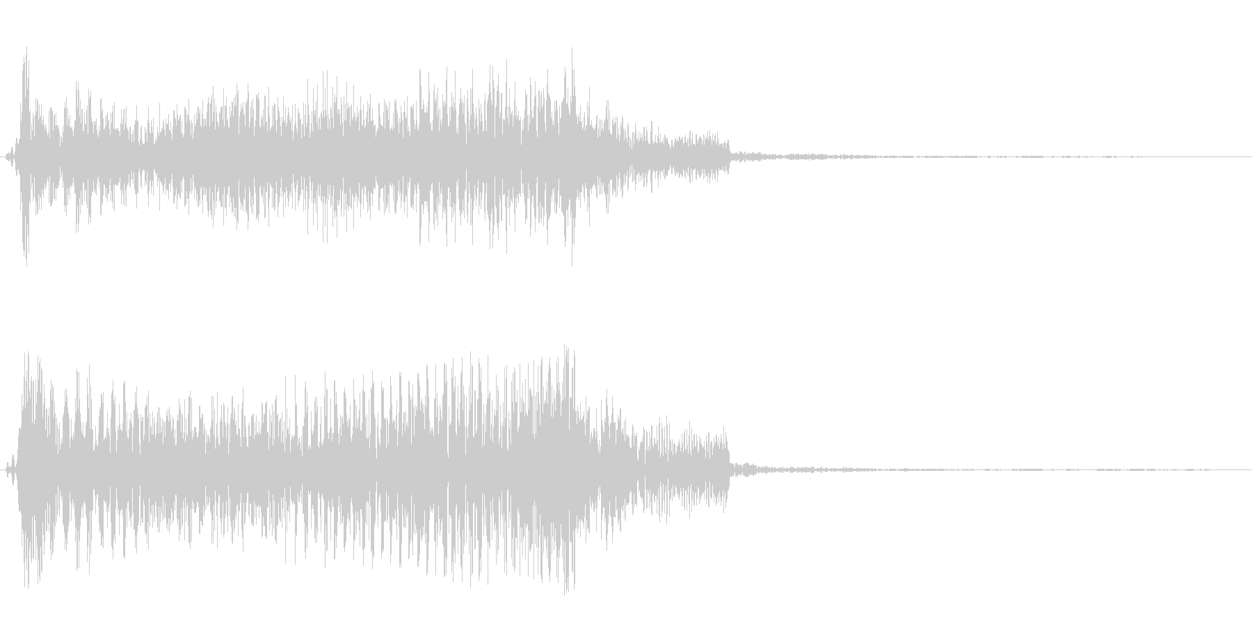 バネがキューンと伸びて縮む音の未再生の波形