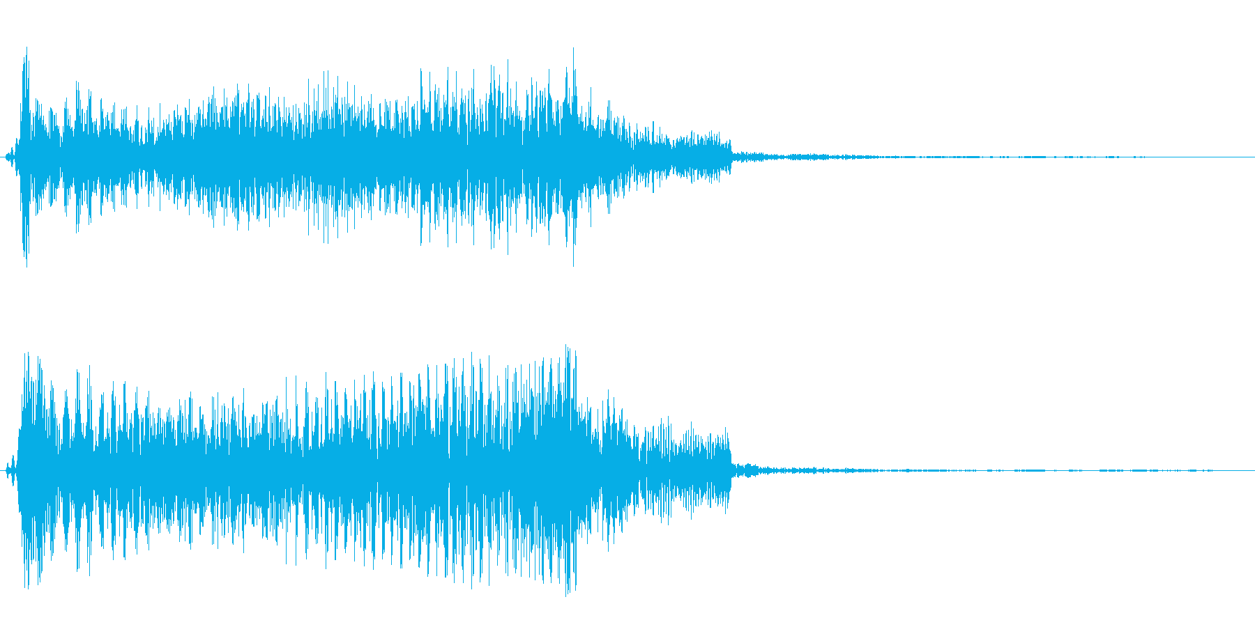 バネがキューンと伸びて縮む音の再生済みの波形