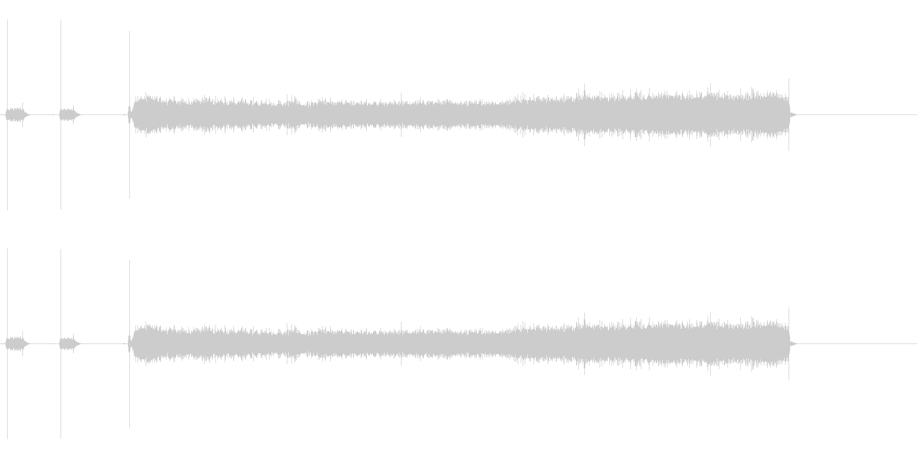 バーナーで火を付ける一連の流れの音の未再生の波形