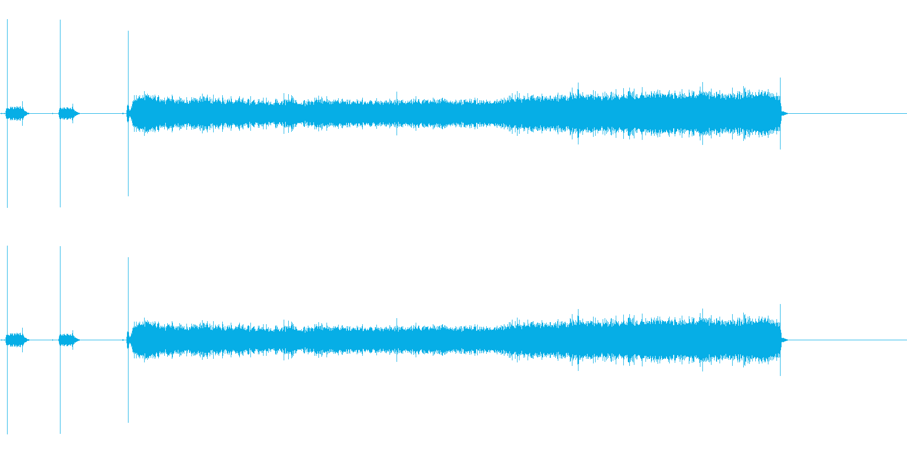 バーナーで火を付ける一連の流れの音の再生済みの波形