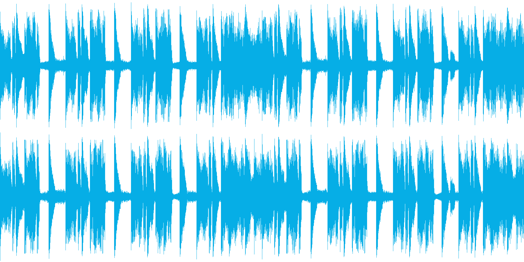 淡々としたリズムを刻む楽曲です。の再生済みの波形