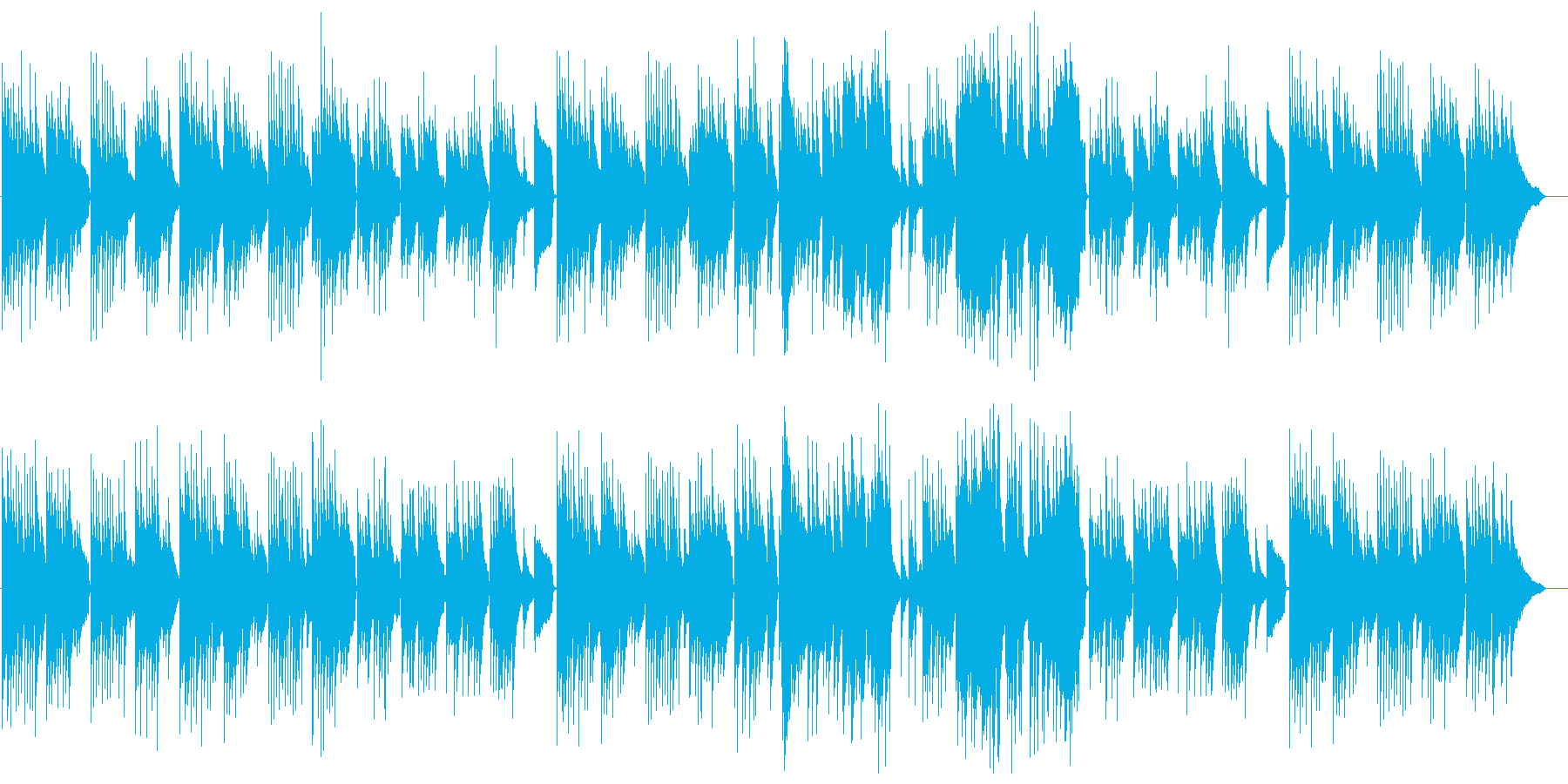 あたたかいピアノ曲の再生済みの波形