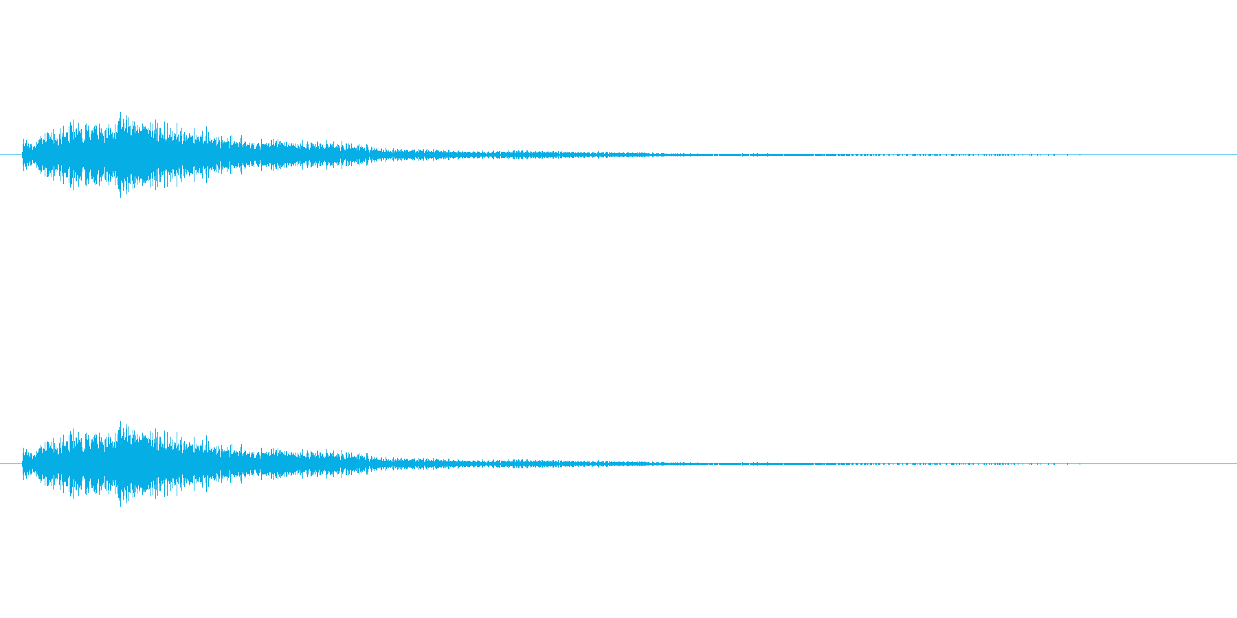 琴をジャラーンと鳴らしたような音(上昇)の再生済みの波形