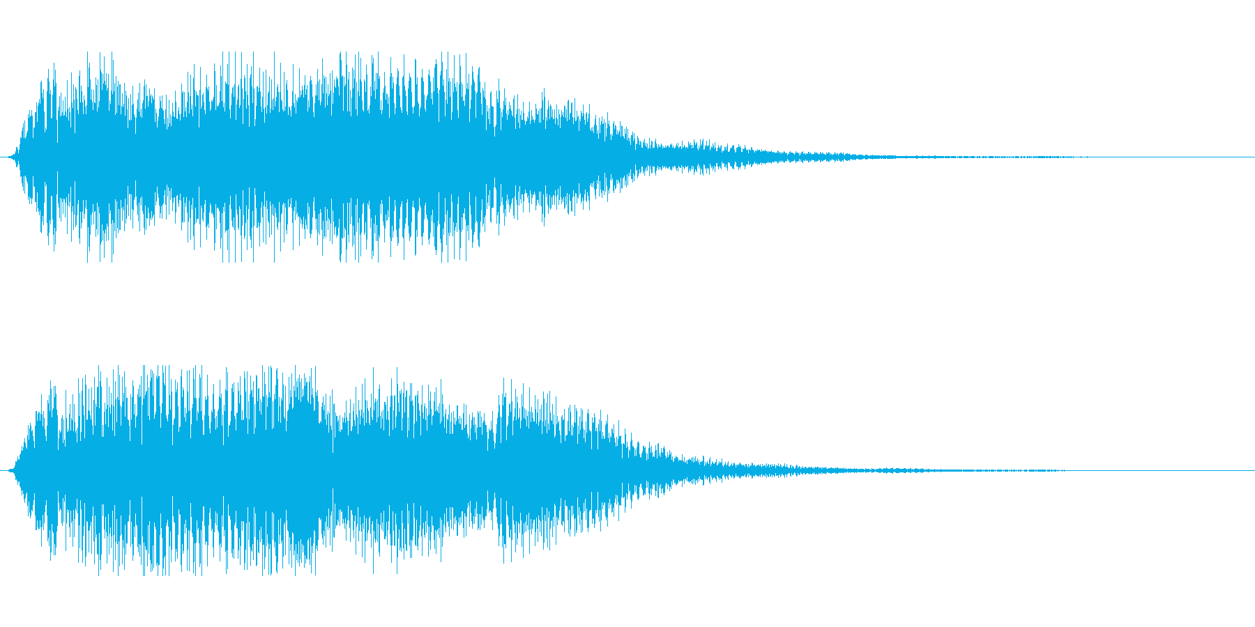 力強いタイトルアップ音の再生済みの波形