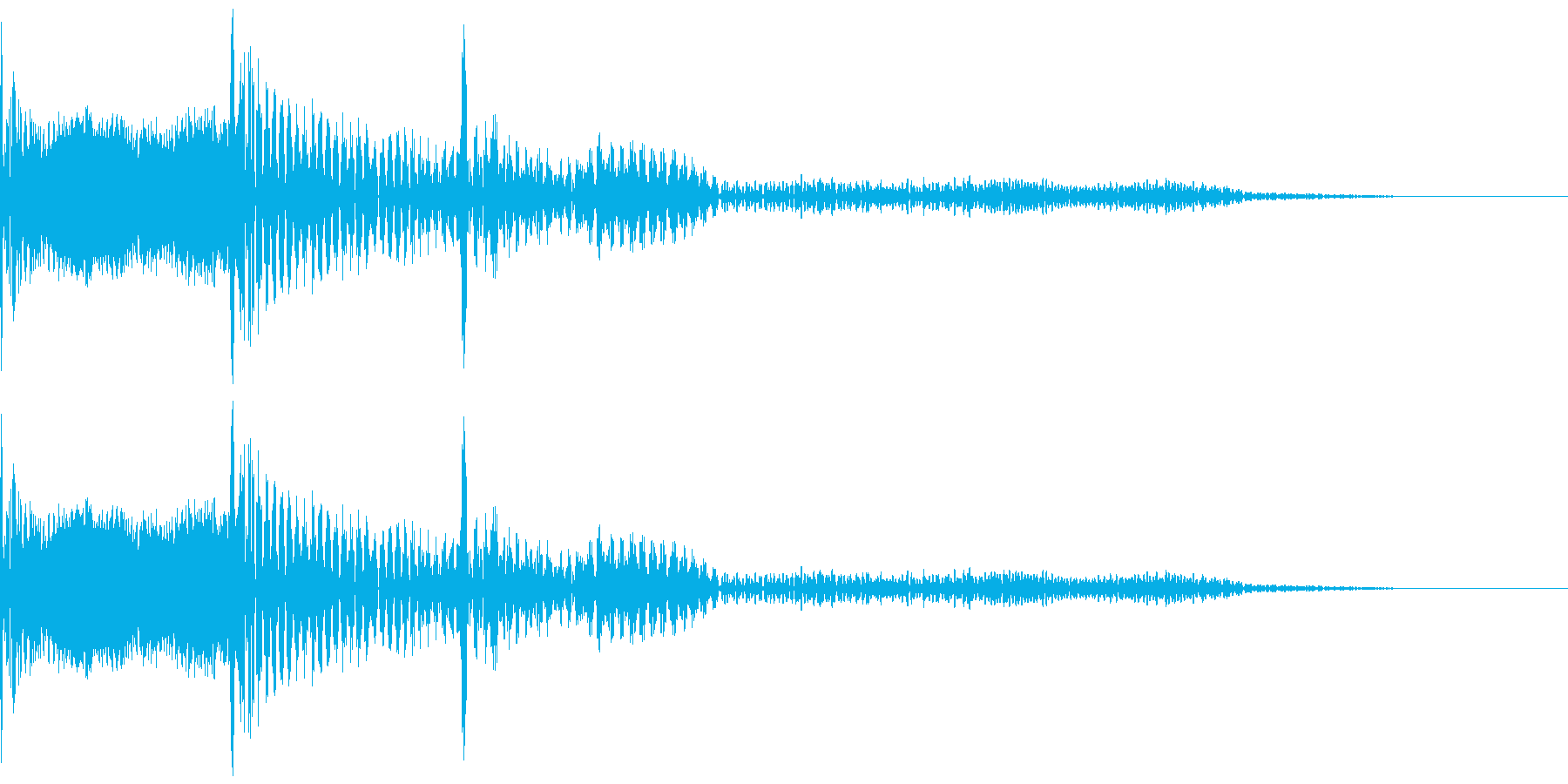 木琴で作った「キャンセル」の効果音の再生済みの波形