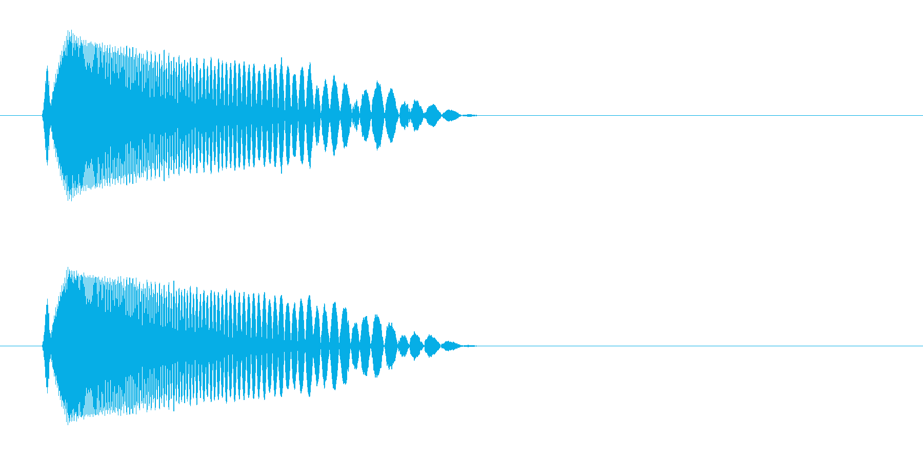 チュン(ビームを放つような音)の再生済みの波形