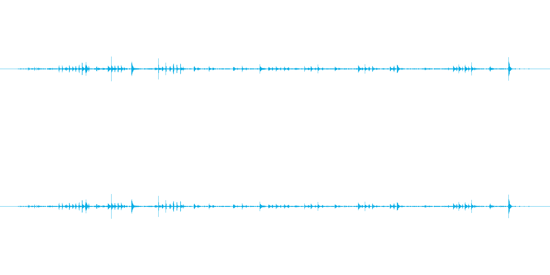 キーボードをタイピングするときの音ですの再生済みの波形