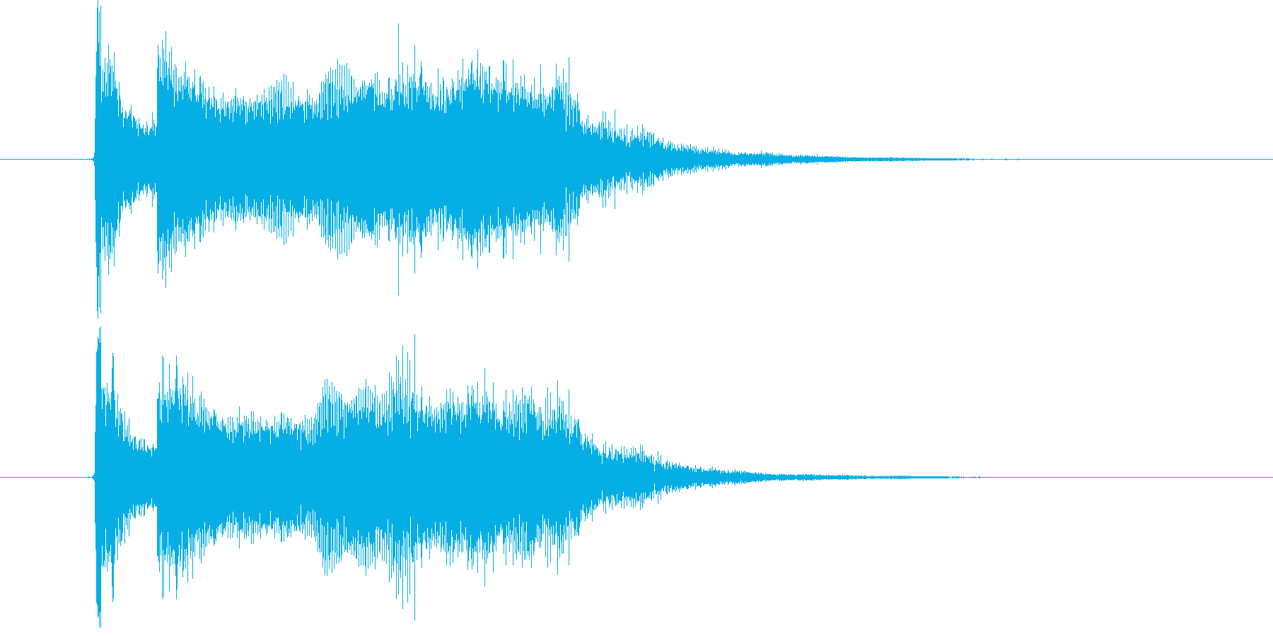 始まりを告げるアップテンポな音楽の再生済みの波形