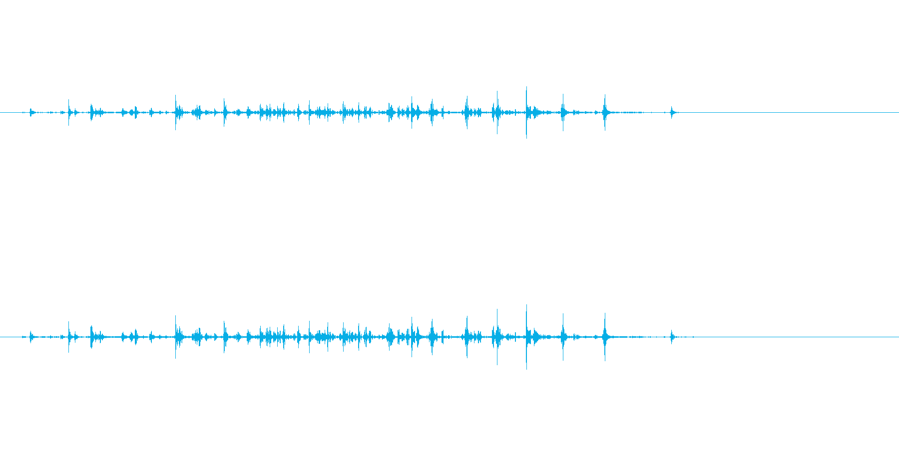 力強く握るような音の再生済みの波形