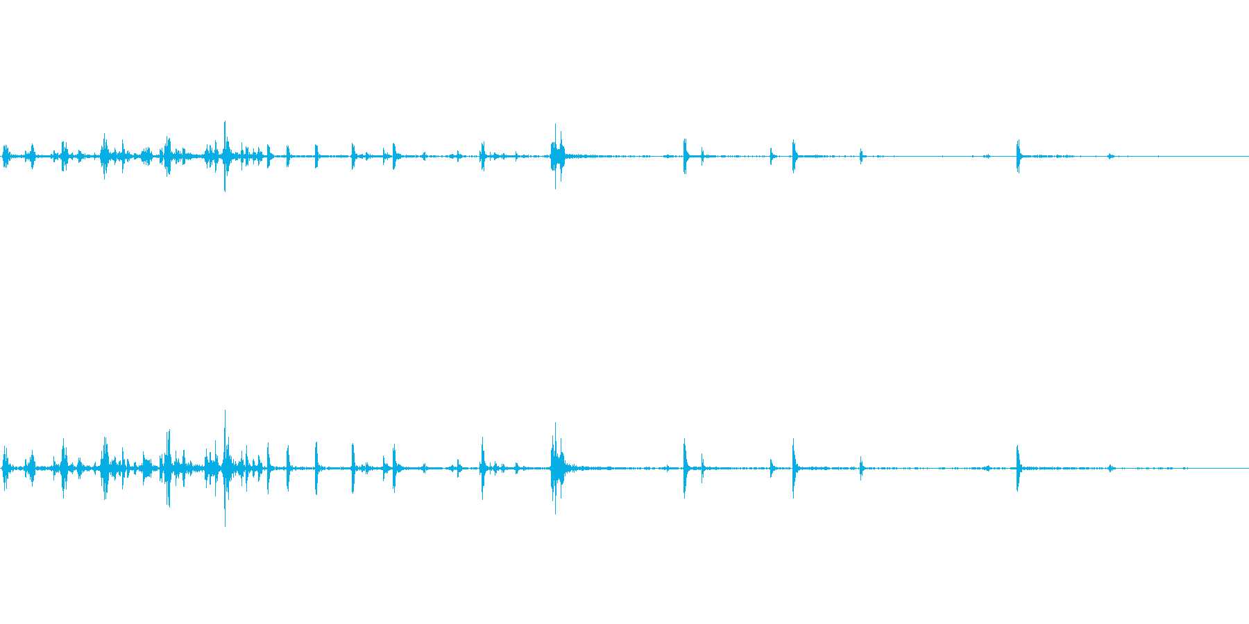 力強く握るような音の再生済みの波形