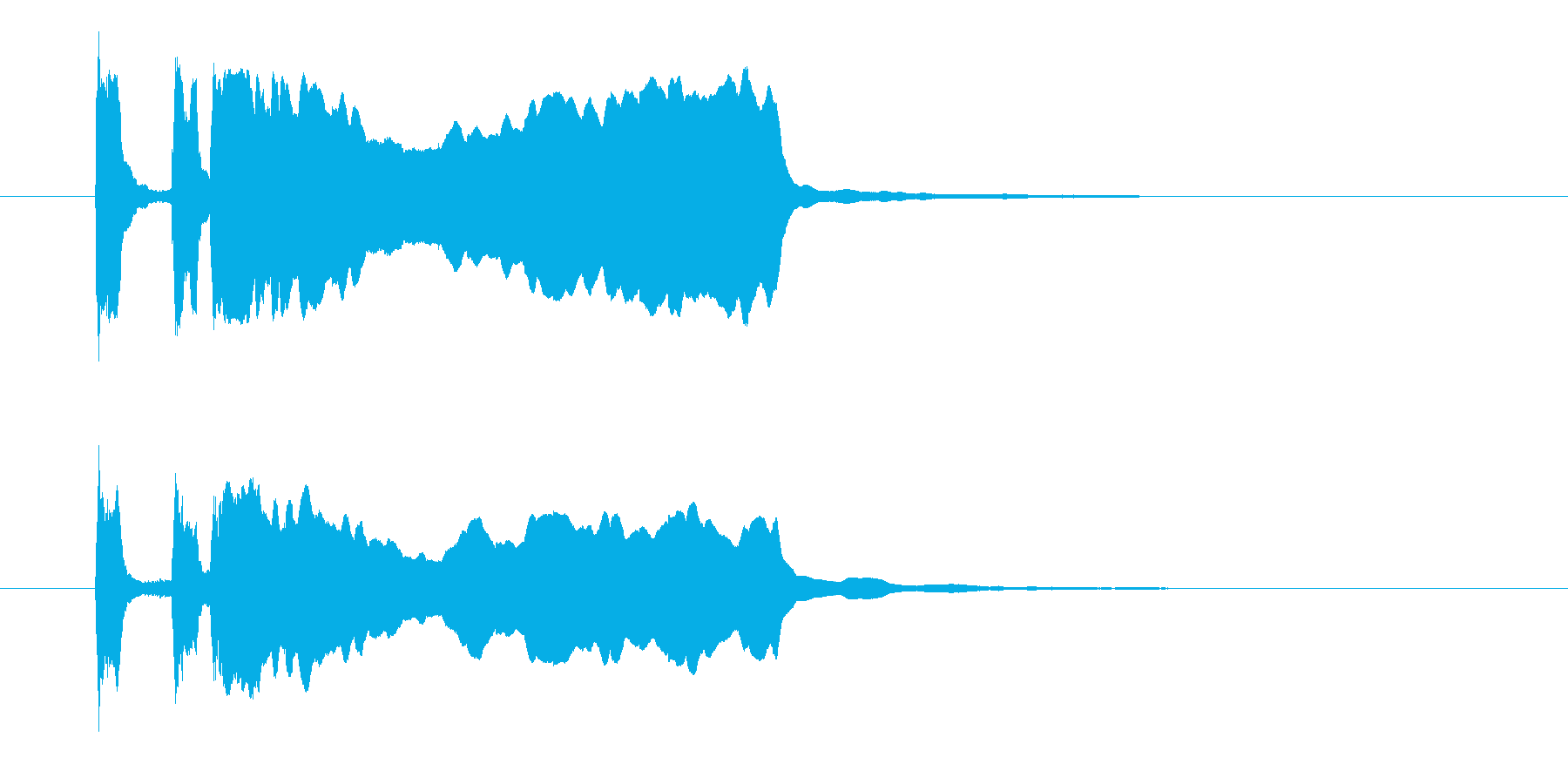パッパパーンという晴れやかな音の再生済みの波形
