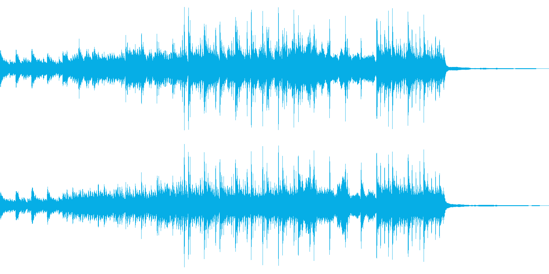 明るく楽しいテンポの良いハッピーな曲の再生済みの波形