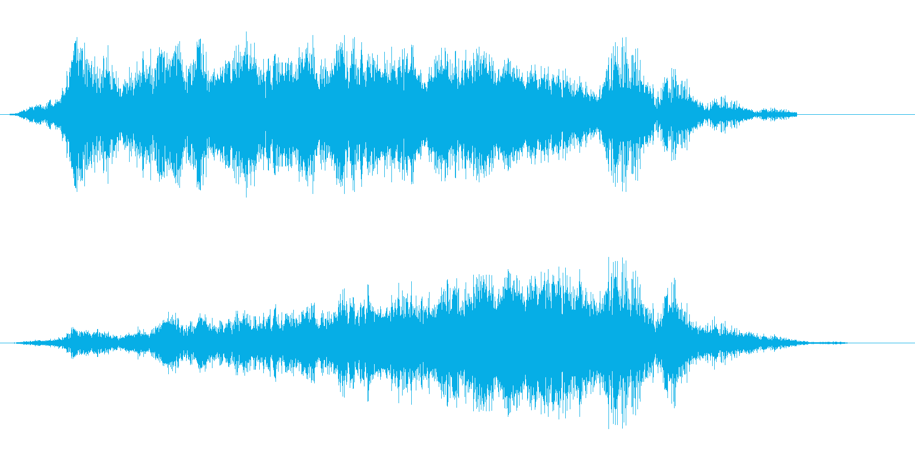ヒュー、シュパーン(風を切り通過する音)の再生済みの波形