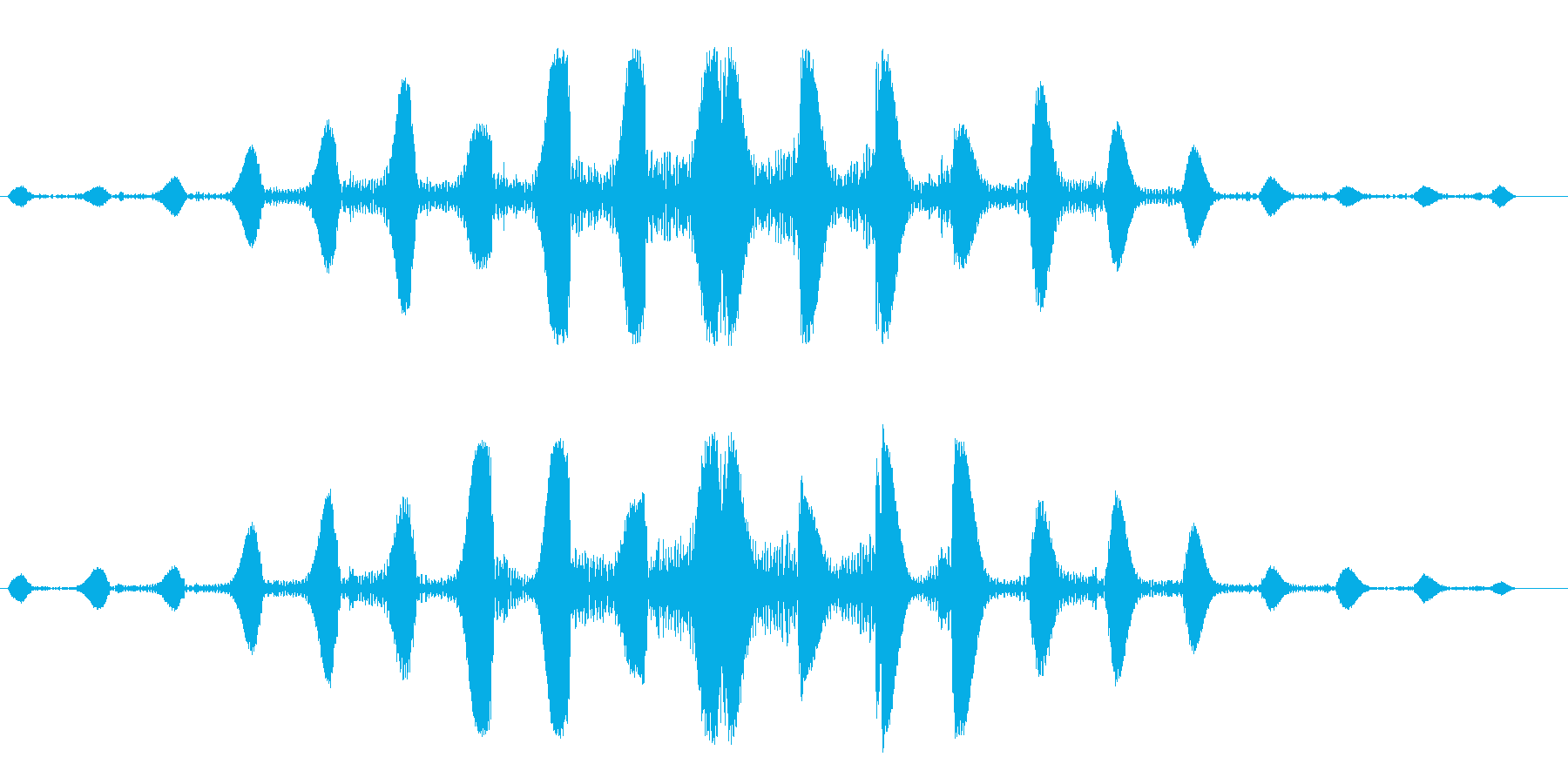 ボヨボヨとしたアクア音の再生済みの波形