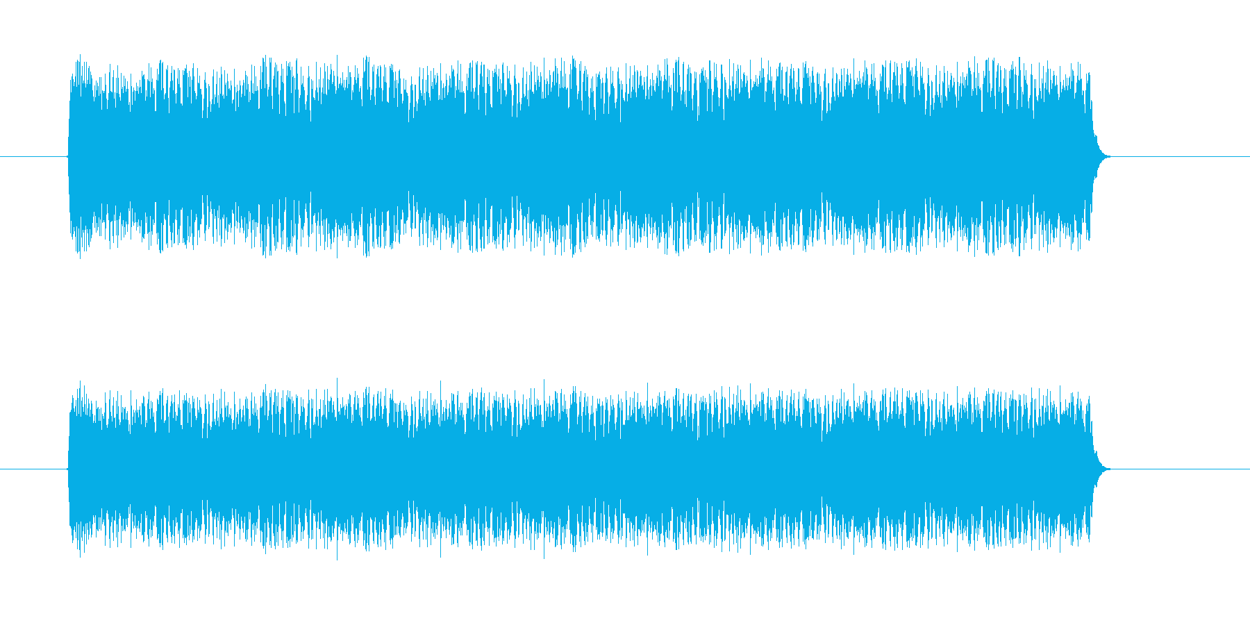 スネアドラムのドラムロールの再生済みの波形