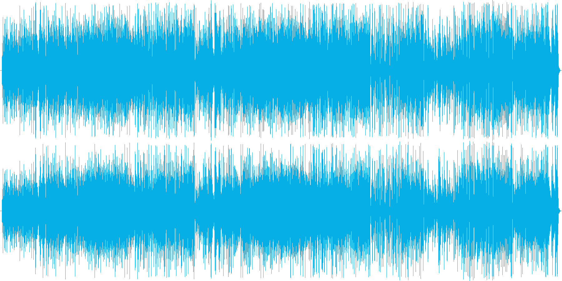ほのぼのと楽しく歩いているような曲の再生済みの波形
