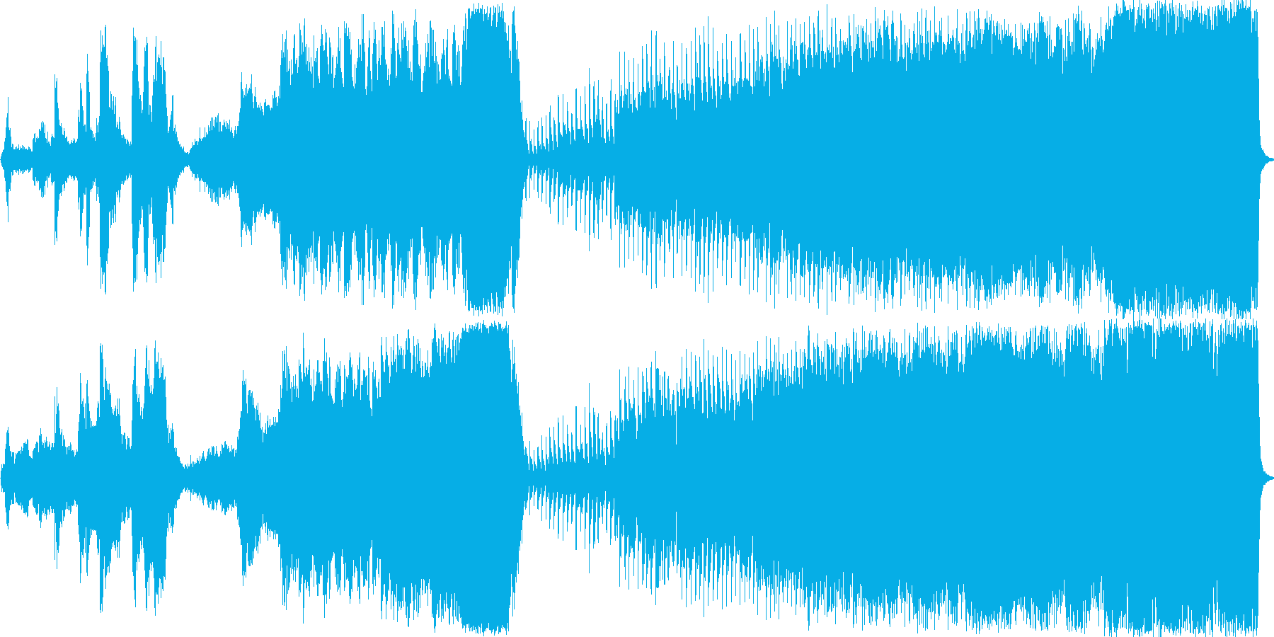 近未来的なSF調のシンセサイザー音楽の再生済みの波形