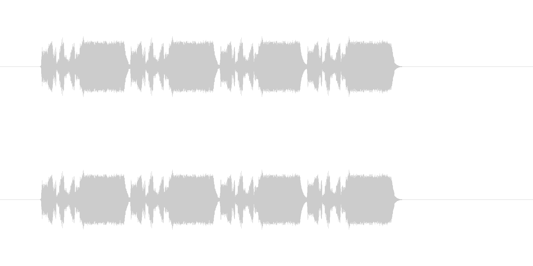 危険やエラーを感知したような唐突音の未再生の波形