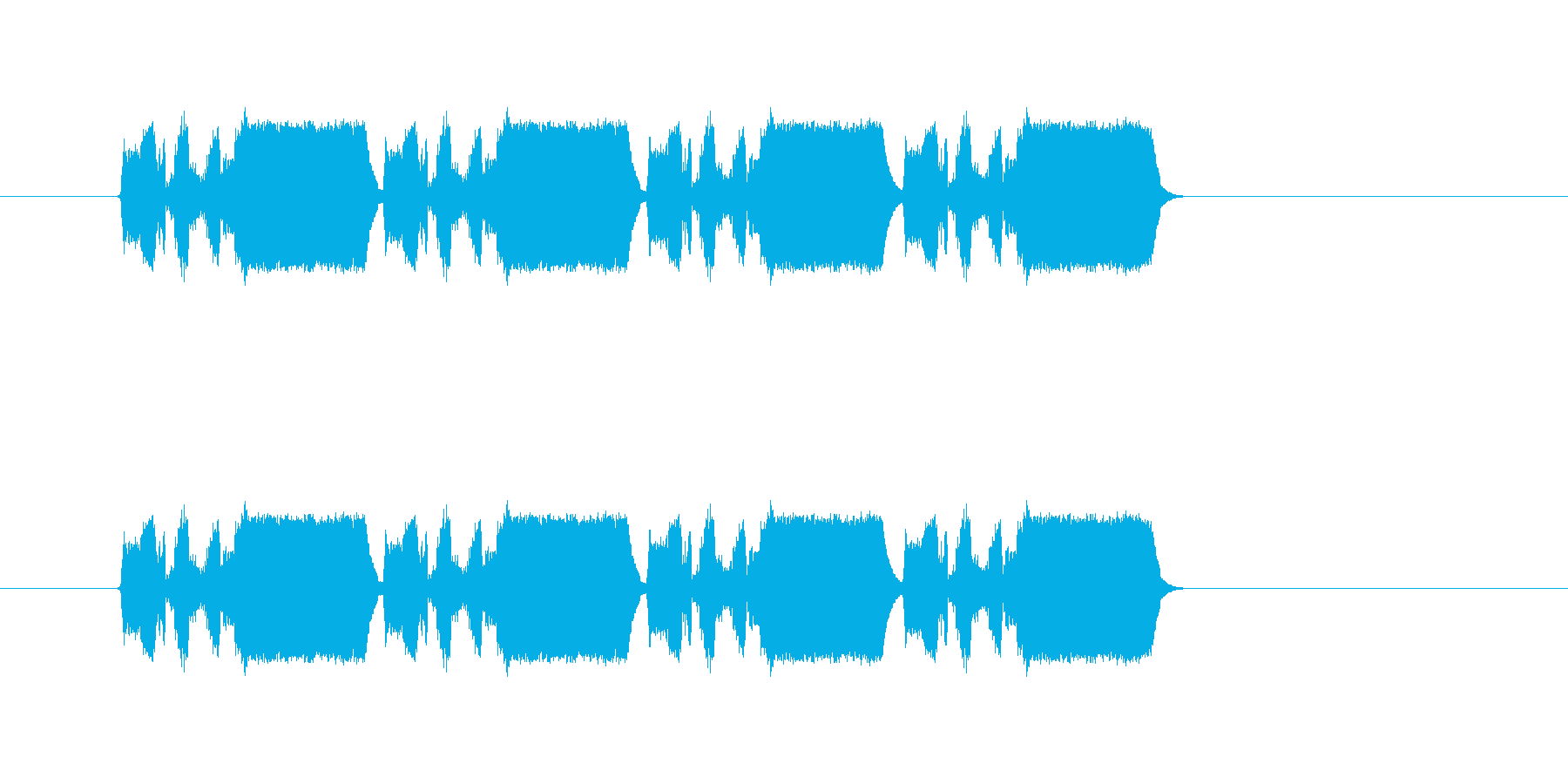 危険やエラーを感知したような唐突音の再生済みの波形