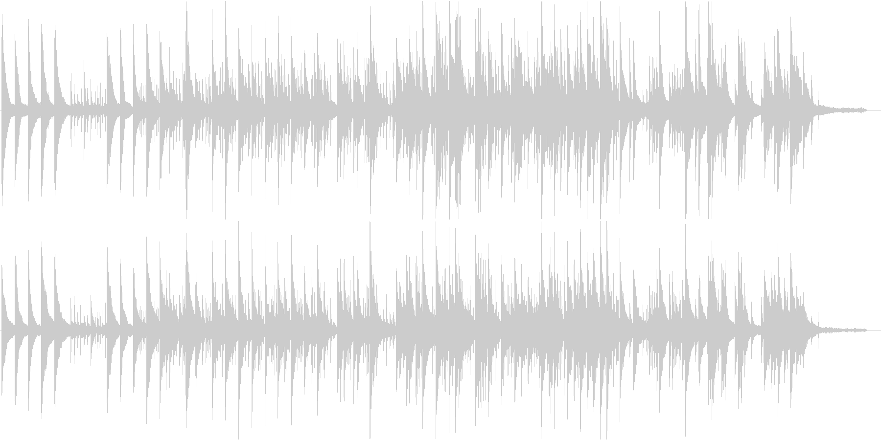 ピアノ音の旋律が重なるオルゴールの様な曲の未再生の波形