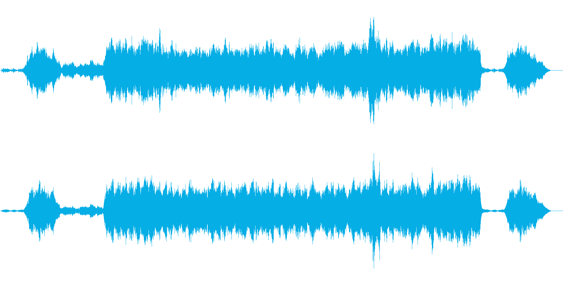 どこか切ないオーケストラの楽曲の再生済みの波形