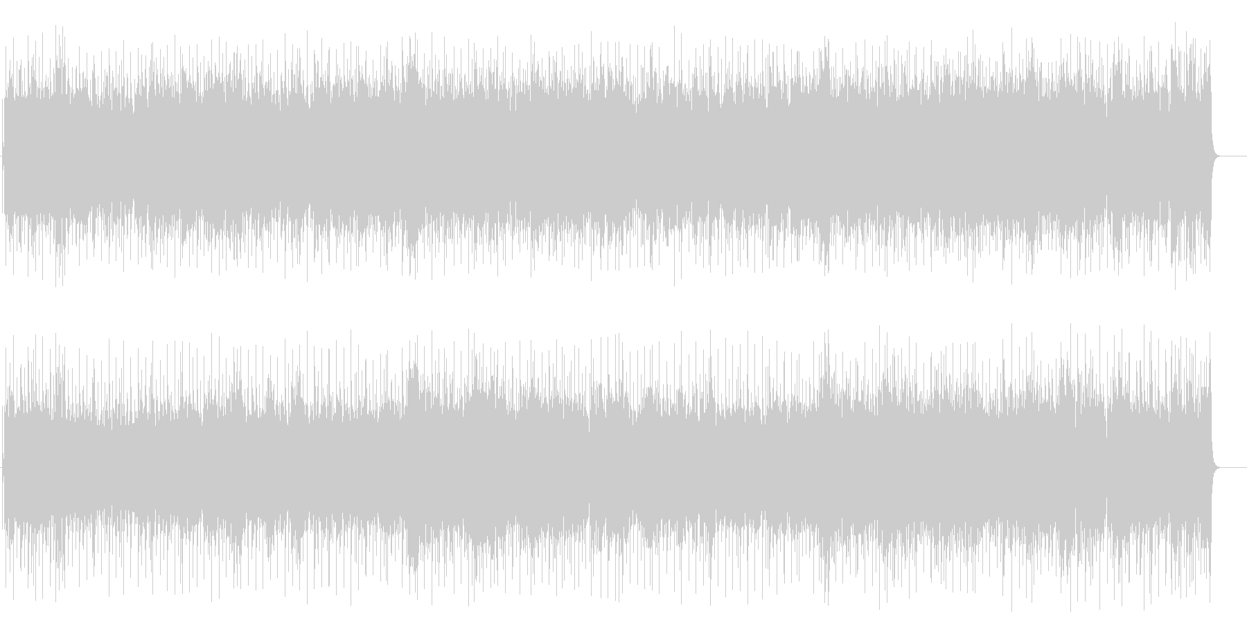 感動の終わりを迎える楽曲(フルサイズ)の未再生の波形