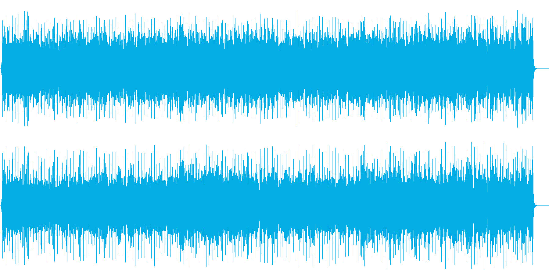 感動の終わりを迎える楽曲(フルサイズ)の再生済みの波形