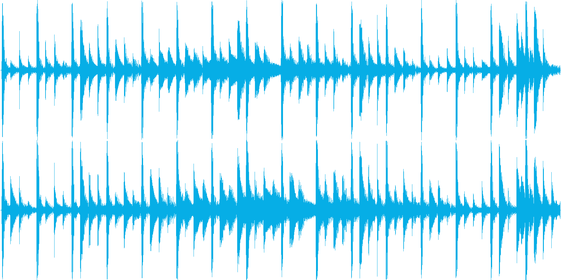 電子的な音で繰り返される楽曲です。の再生済みの波形