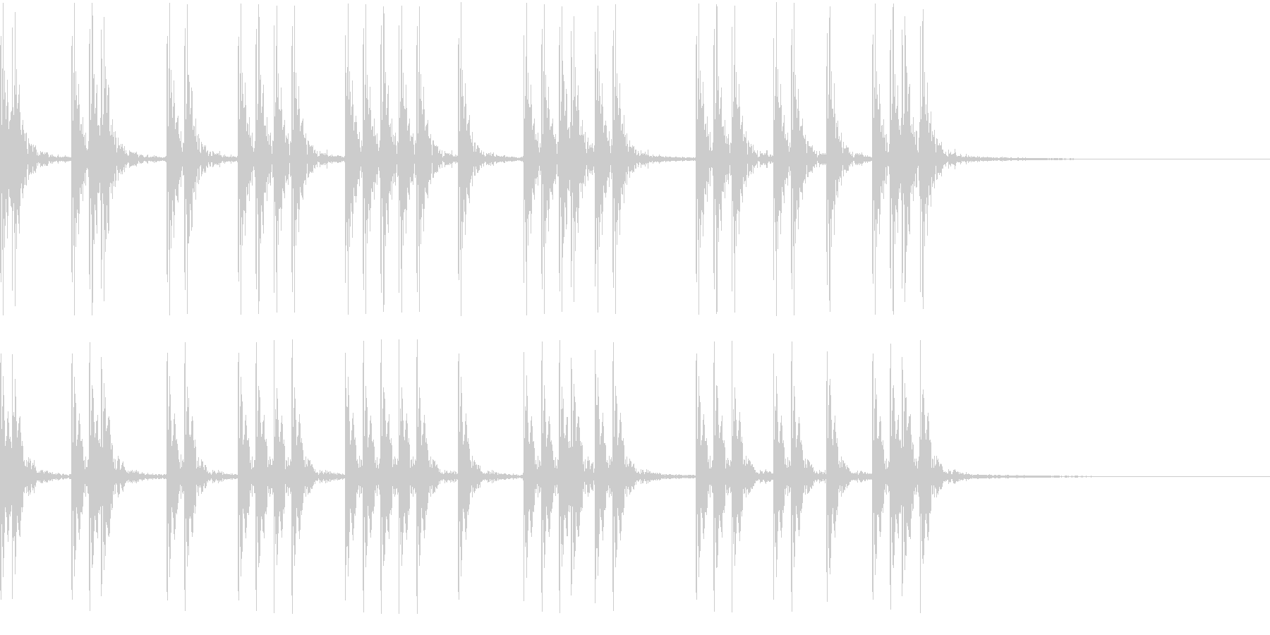 連続したノック音・爆発音(ループ可能)の未再生の波形