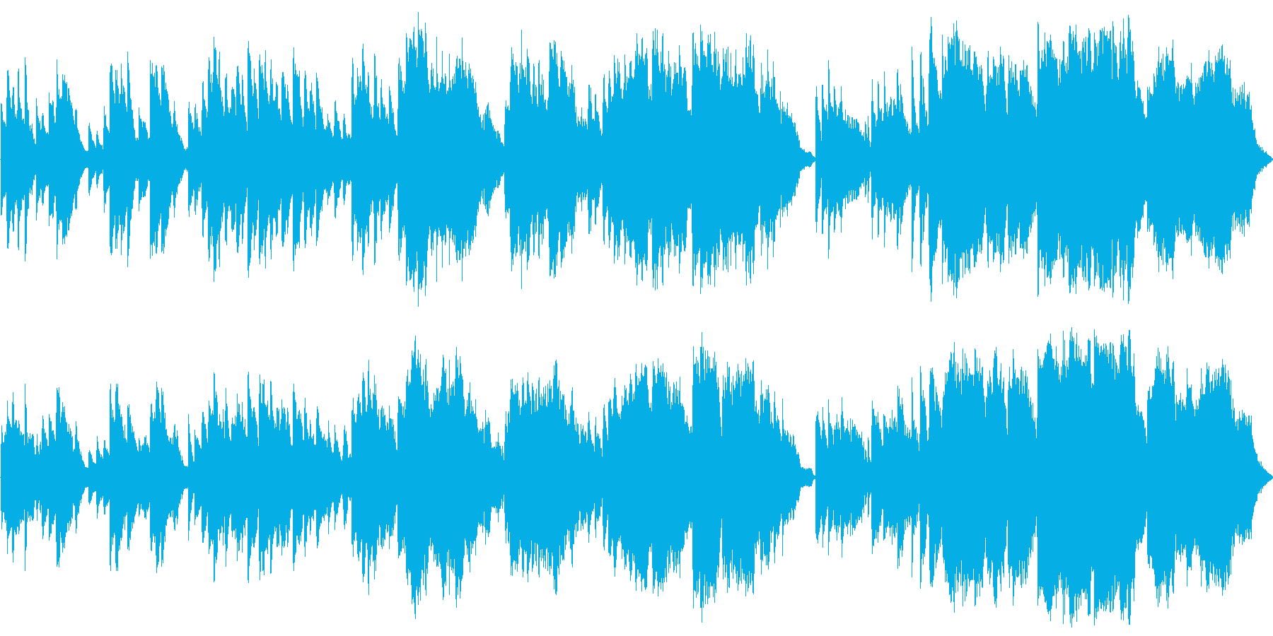 ピアノとチェロの優しくメロディックな曲の再生済みの波形