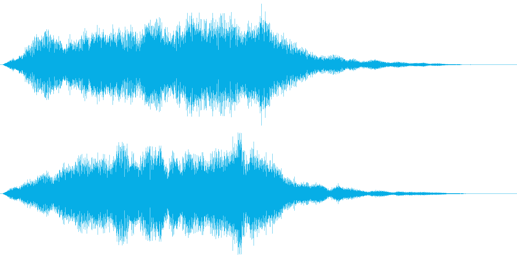 恐怖を演出するストリングスの不協和音の再生済みの波形