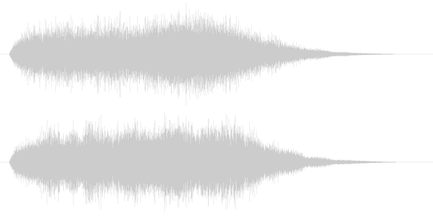 オルガンの和音が広がる音の未再生の波形