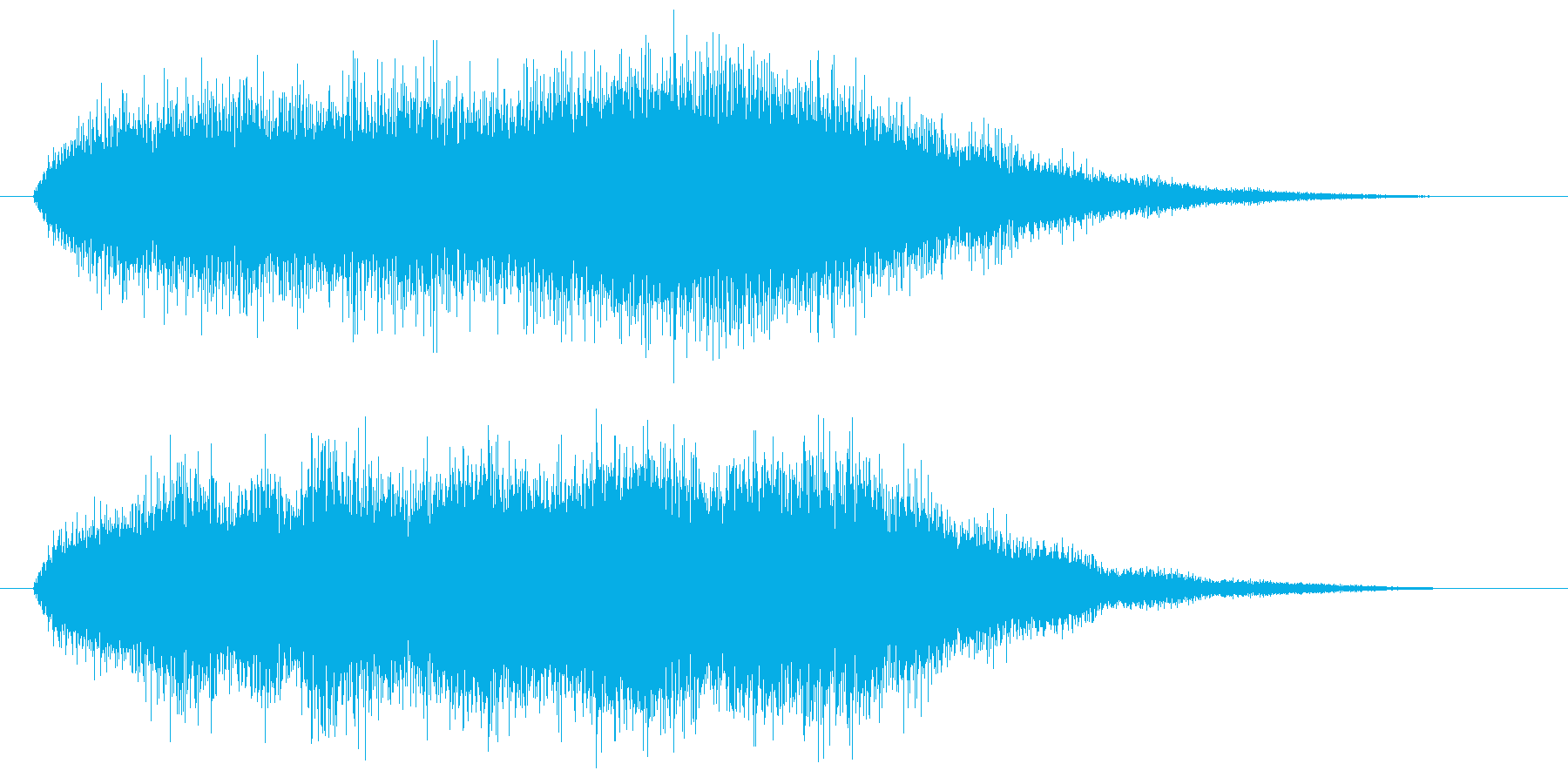 オルガンの和音が広がる音の再生済みの波形