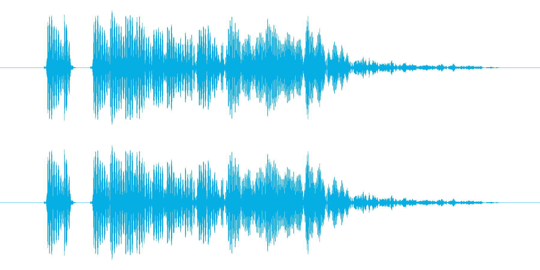 ポワ、ふざけた感じのビープ音、の再生済みの波形