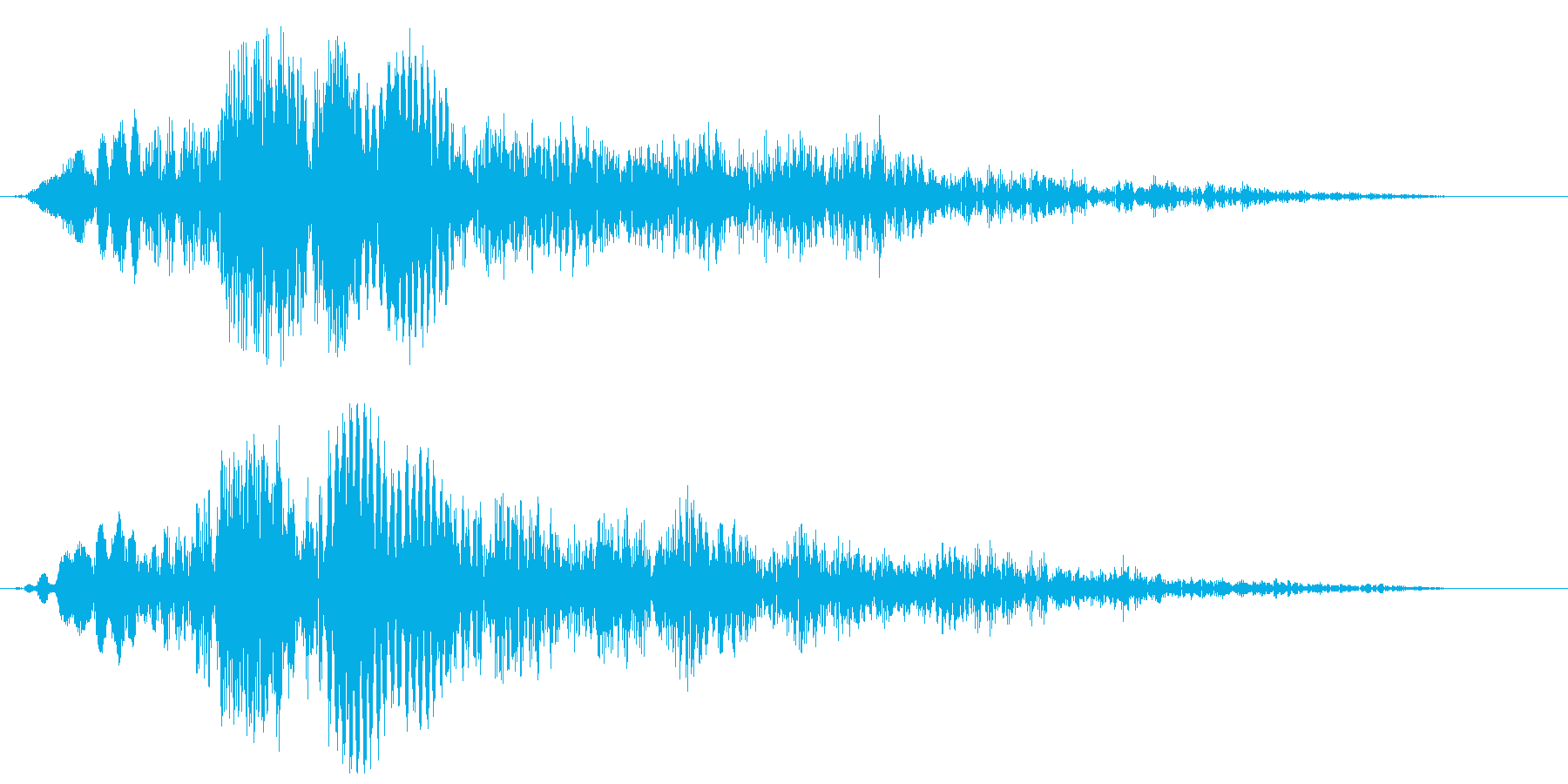 ホワーン(透明感のある起動音)の再生済みの波形