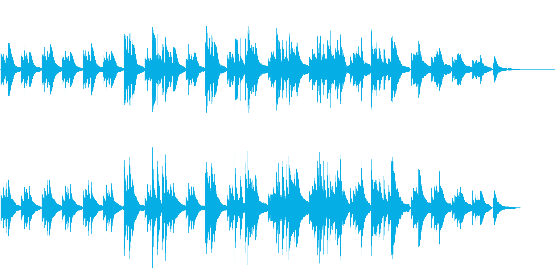 冒頭で使えそうなピアノ曲の再生済みの波形