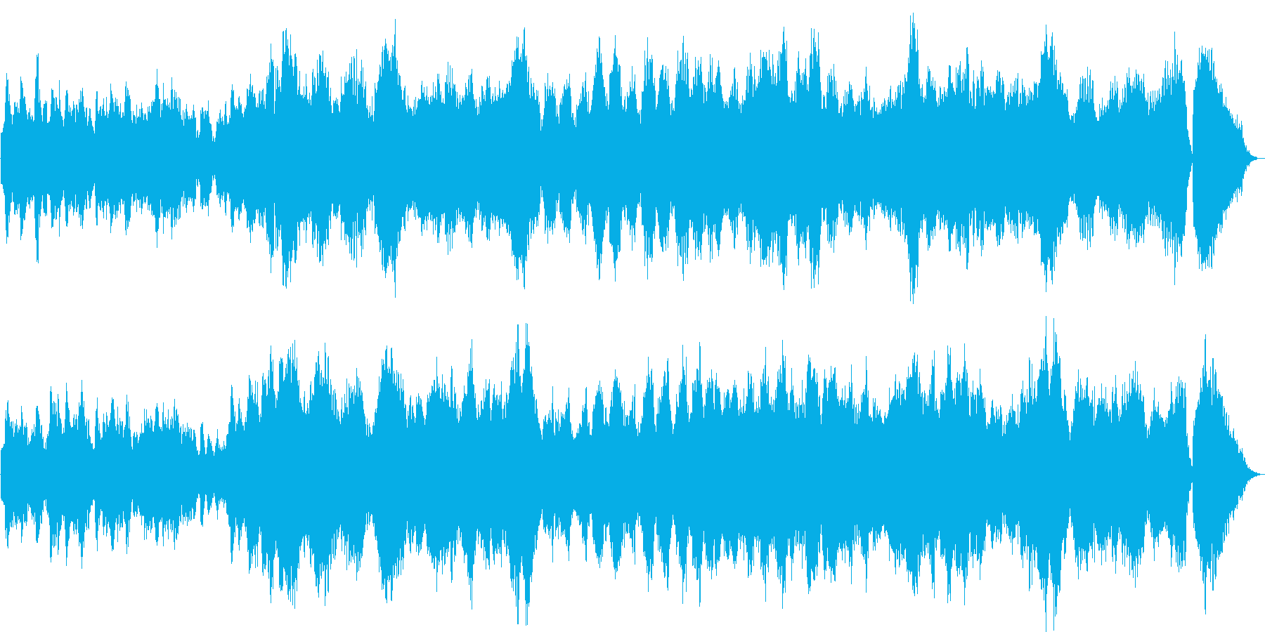 平和な感じのクラシカルな弦楽器の劇伴曲の再生済みの波形